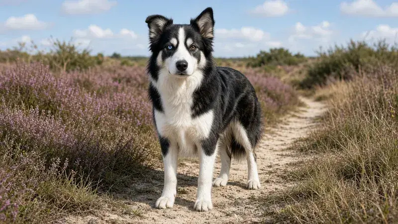 Border Husky, kruising van Border Collie × Siberische Husky