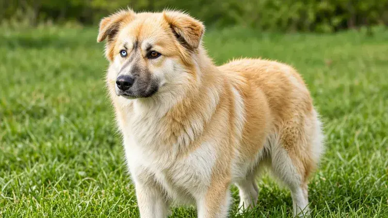 Goberian, kruising van Golden Retriever × Siberische Husky