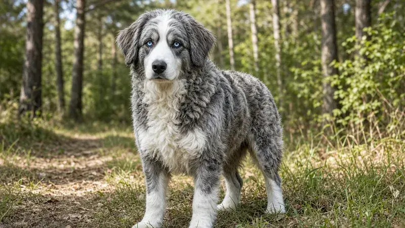 Huskydoodle, kruising van Siberische Husky × Poedel